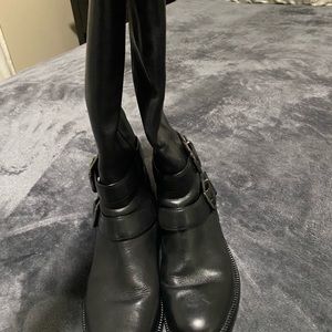 Black leather boots
